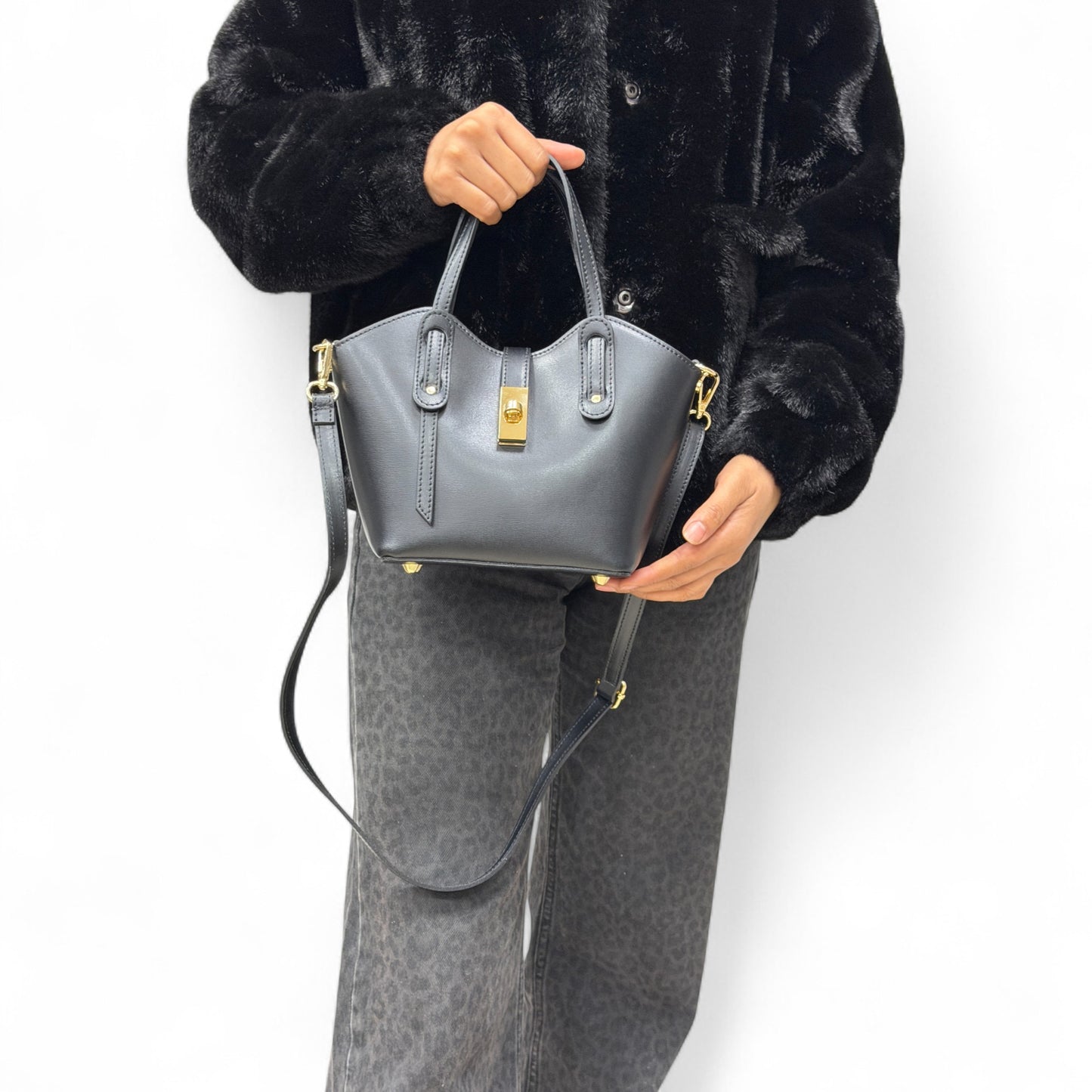 Borsa Mini ELLA in pelle martellata