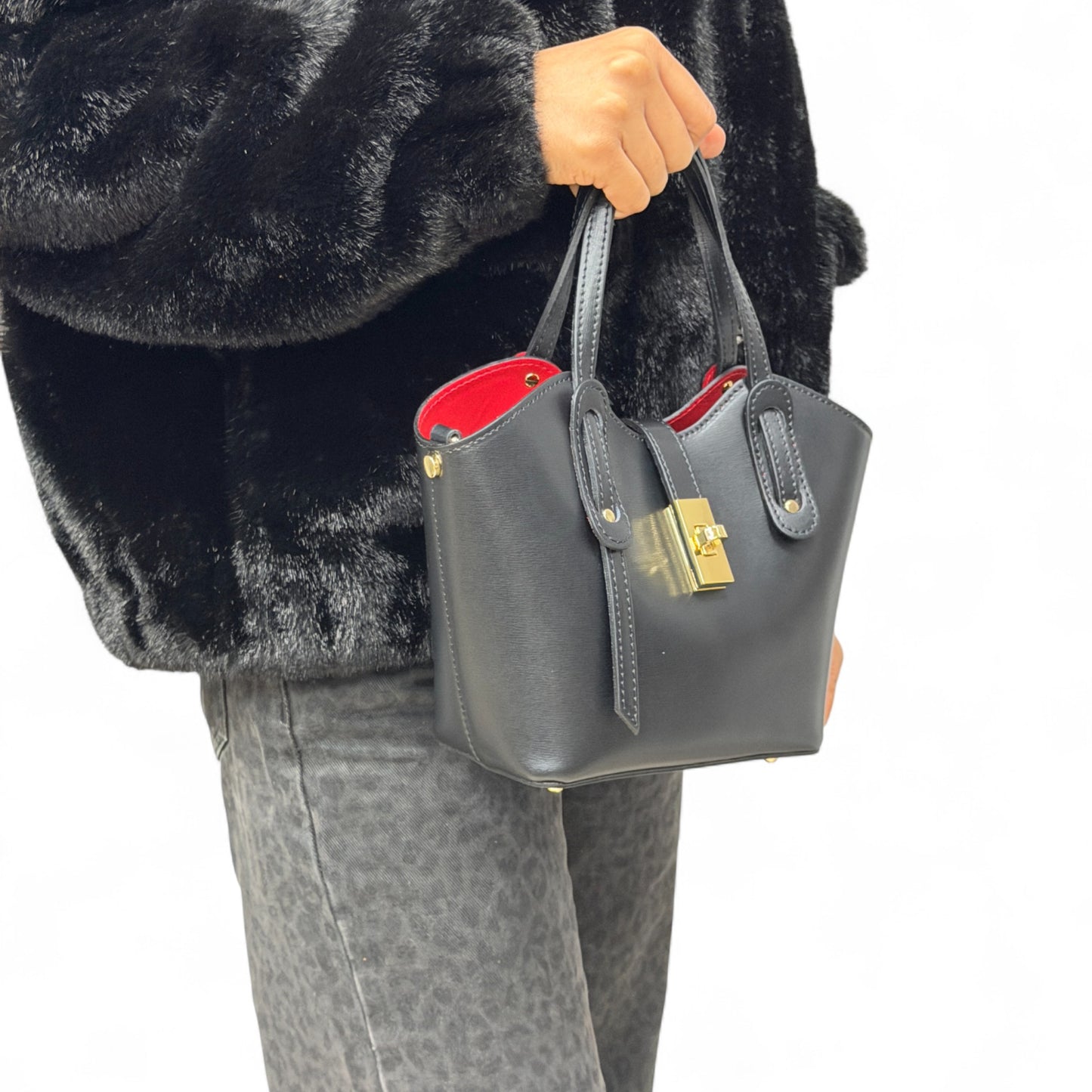 Borsa Mini ELLA in pelle martellata