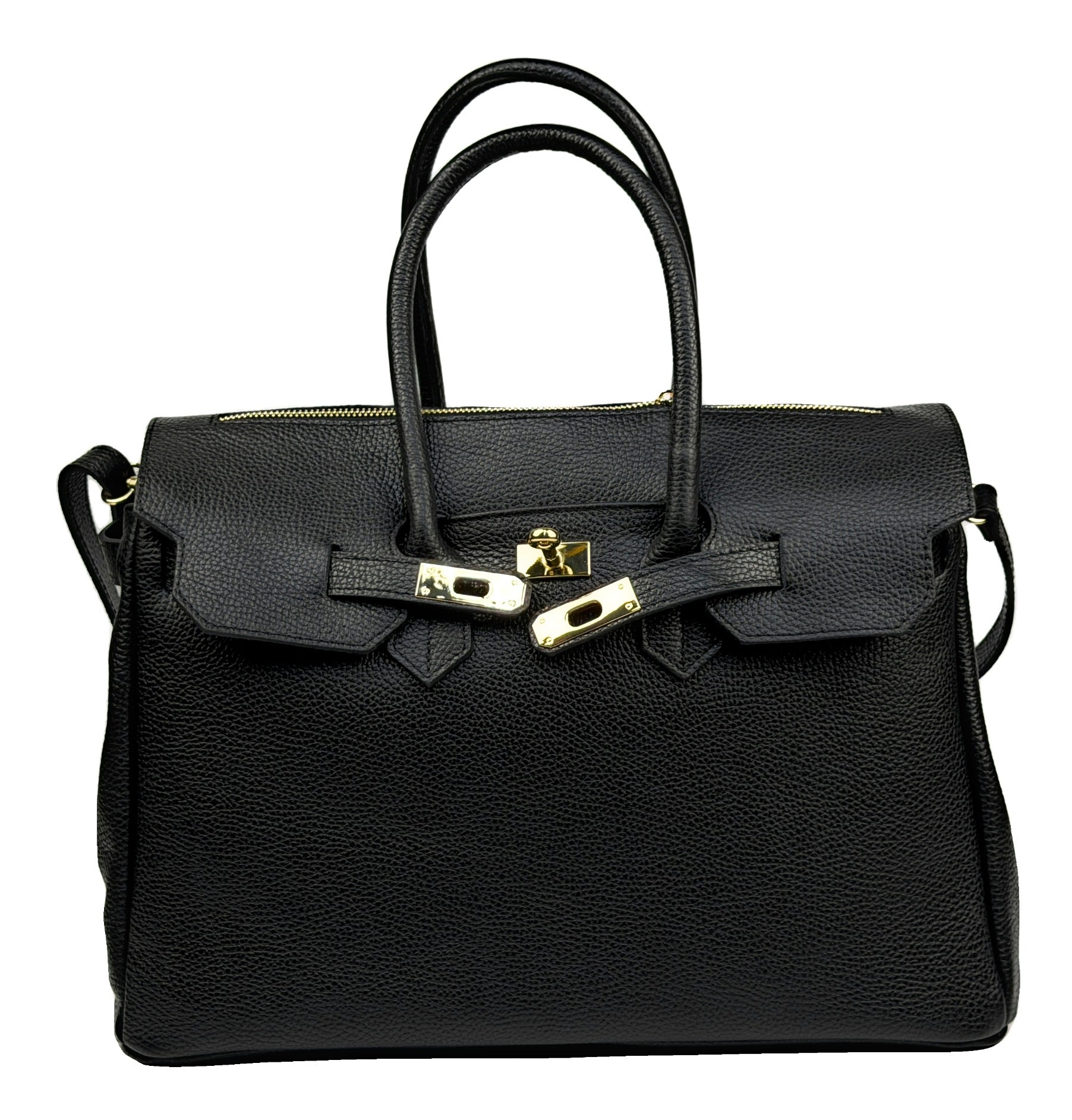 Borsa a Mano Grande - Chloé in Borsa a Mano in Pelle Martellata con Patta e Zip - EmilyHu LOVE