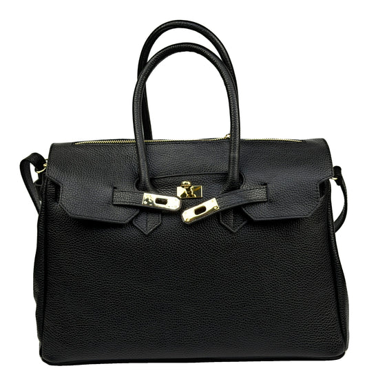 Borsa a Mano Grande - Chloé in Borsa a Mano in Pelle Martellata con Patta e Zip - EmilyHu LOVE