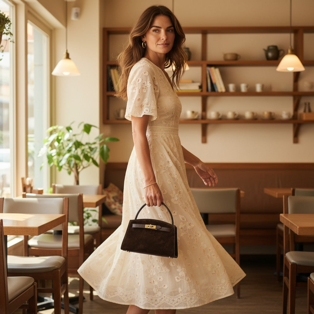 Borsa mini ARIA - Camoscio e pelle in borsa a mano - EmilyHu LOVE