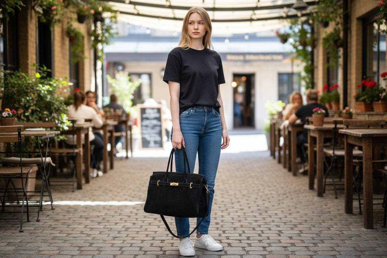 Borsa tote MARIA - Camoscio in borsa a tracolla - EmilyHu LOVE