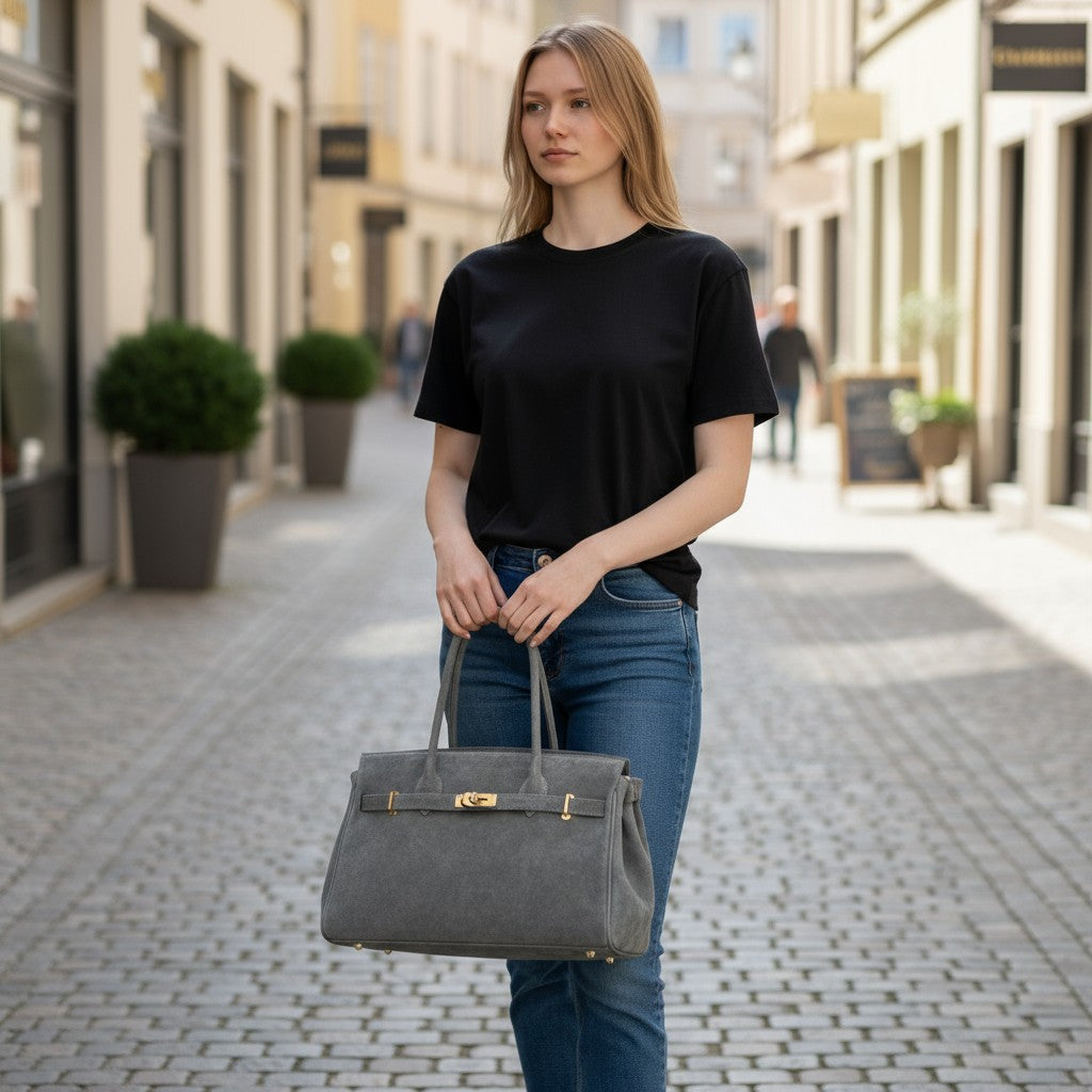 Borsa tote MARIA - Camoscio in borsa a tracolla - EmilyHu LOVE