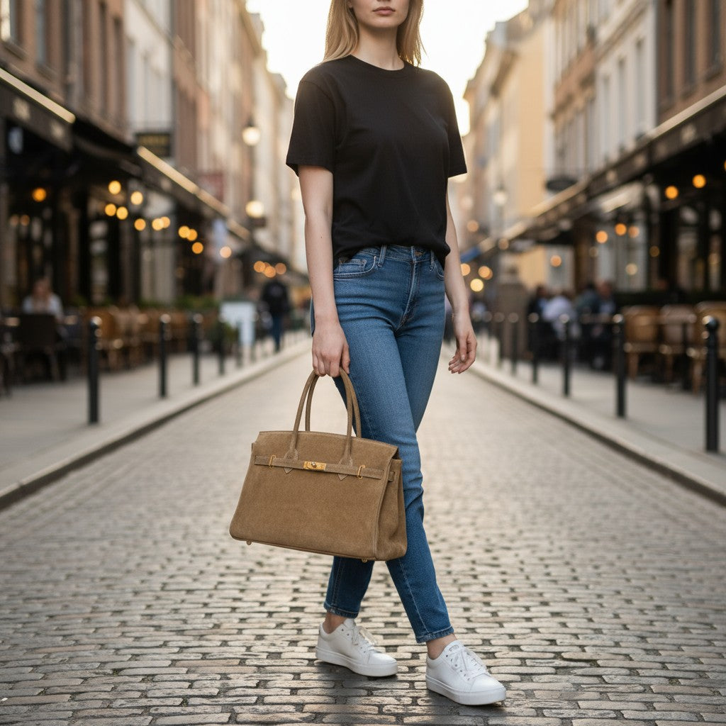 Borsa tote MARIA - Camoscio in borsa a tracolla - EmilyHu LOVE