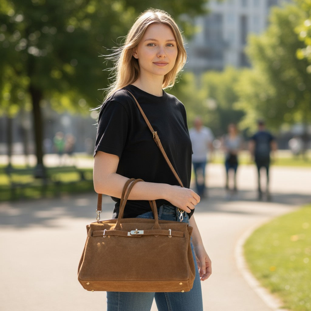 Borsa tote MARIA - Camoscio in borsa a tracolla - EmilyHu LOVE