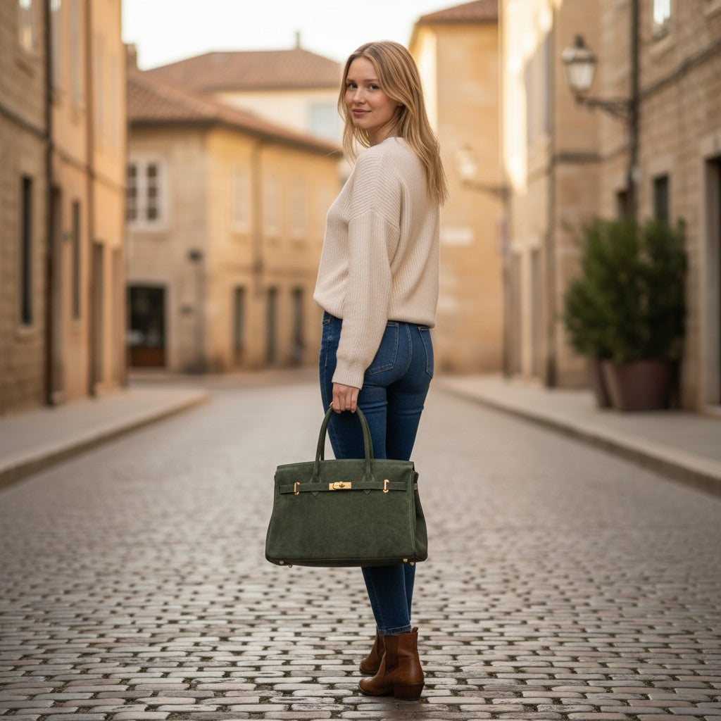 Borsa tote MARIA - Camoscio in borsa a tracolla - EmilyHu LOVE