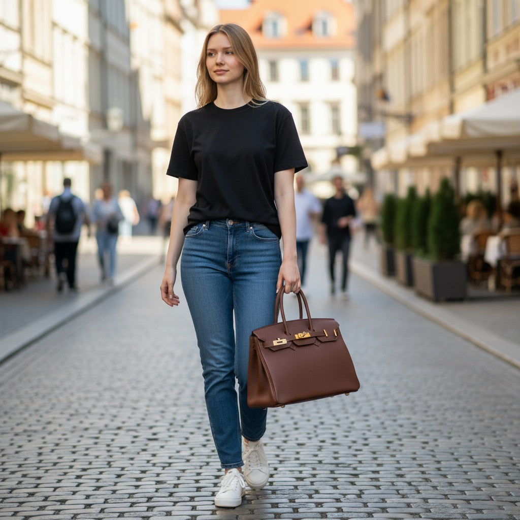 Borsa tote CHLOÉ - Pelle Togo in Borsa a Mano in Pelle Martellata con Patta e Zip - EmilyHu LOVE