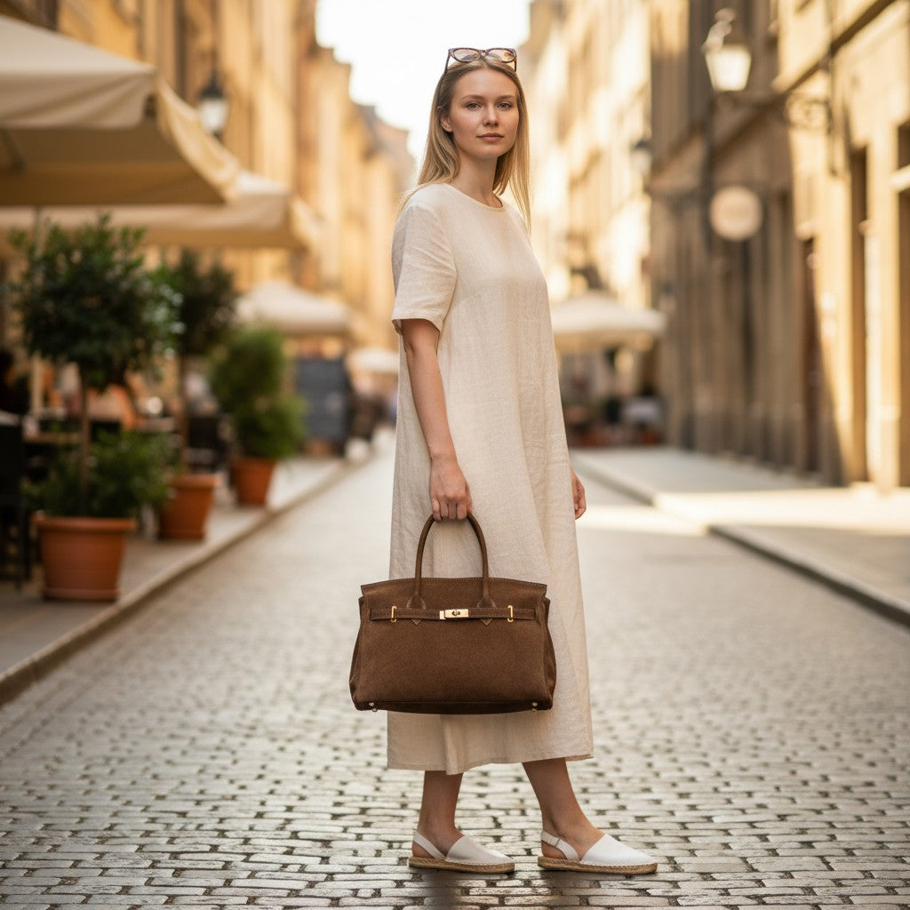 Borsa tote MARIA - Camoscio in borsa a tracolla - EmilyHu LOVE